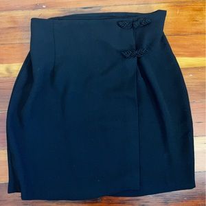 Vintage black mini wrap skirt